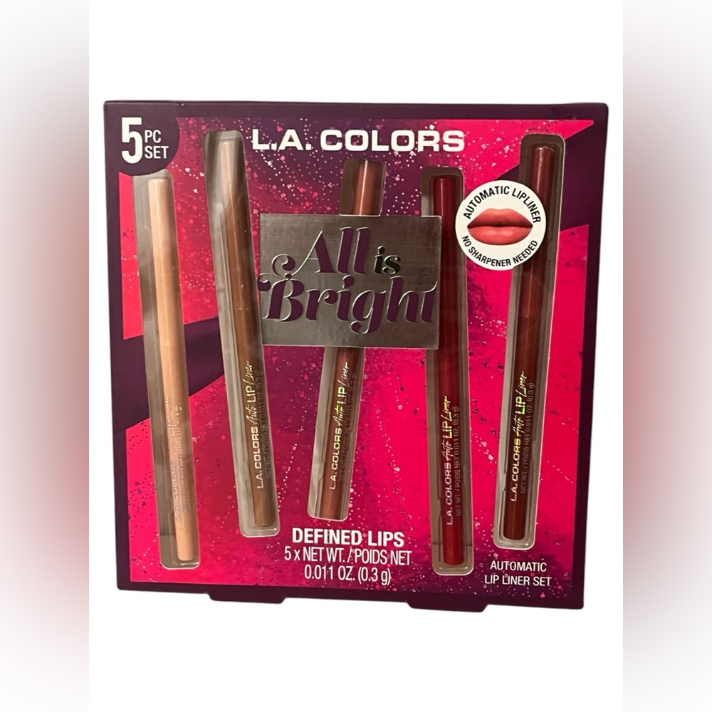 L.A. Colors All Is Bright 5 piece lip liner set! NWT/NIB! GIFT READY🔥